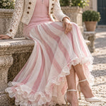 Retro White Stand-up Collar Double-breasted Lace Jacket