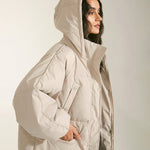 Long Thick Hoodied Cotton Jacket Coat