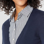 Long Sleeve Choker Top Lightweight Vee Cardigan Sweater