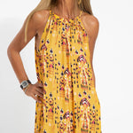 Summer Printed Sleeveless Halter Neck Slit Casual Vacation Dress