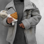 Faux Lamb Wool Fur Motorcycle Bike Coat