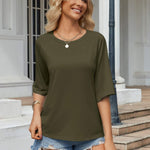 Nadorine Oversized Loose Fit Short Sleeve Striped Tops