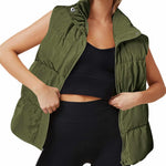 Nadorine Women Puffer Vest Winter Warm Zip Up Padded Outerwear