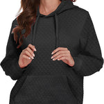 Women Quilted Sweatshirt, Casual Hoodies Pullover with Long Sleeve Hooded Sweatshirt (Us Only)