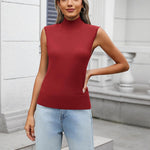 Nadorine Women's 2024 Mock Turtle Neck Sweater Vest