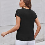 Nadorine Sleeveless Cape Sleeve Knit Ribbed Tank Tops