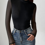 Fashion Slim Fit Mesh Long Sleeve Underwear T-shirt (US Only)