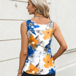 Nadorine Silk Satin Tank Tops Scoop Neck Sleeveless Tops