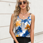 Nadorine Silk Satin Tank Tops Scoop Neck Sleeveless Tops