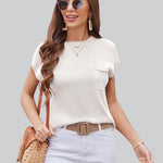 Nadorine Sleeveless Cape Sleeve Knit Ribbed Tank Tops