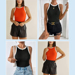 Nadorine 2 Pack Tank Tops Sleeveless Ribbed Shirts