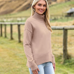Nadorine Pullover Women's Turtleneck Elegant Long Sleeve Jumper