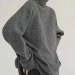 Turtleneck Cashmere Sweater Women Loose Pullover Lazy Wind Warm Knitted Pullover