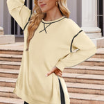 Nadorine Women's Oversized Sweatshirts Hoodies Side Zipper Pullover