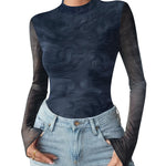 Fashion Slim Fit Mesh Long Sleeve Underwear T-shirt (US Only)