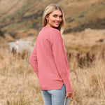 Nadorine Women's Long Sleeve Sweater Casual Ribbed Knit Pullover