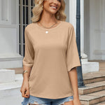 Nadorine Oversized Loose Fit Short Sleeve Striped Tops