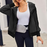 Zeagoo Womens Corduroy Knit Hoodies Zip Up Shirt Jacket