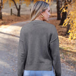 Nadorine Women's Short Cardigan Knitted V-Neck with Buttons