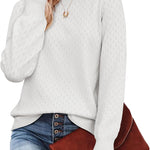 Nadorine Women's Knitted Jumper Elegant Crew Neck Pullover
