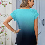 Nadorine Short Sleeve Shirts Loose Fit V Neck T Shirts