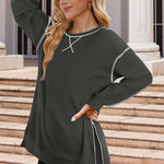 Nadorine Women's Oversized Sweatshirts Hoodies Side Zipper Pullover