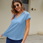 Nadorine Women's Blouses Elegant Chiffon T-Shirt (DE Only)