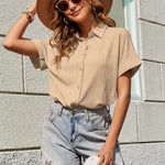 Nadorine Blouse Women's Short Sleeve Shirt Blouse (DE Only)