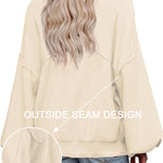 Zeagoo Womens Oversized Sweaters Lantern Sleeve Knit Tops