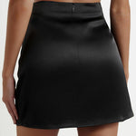Nadorine Women's Satin Skirt Elastic Waist A Line Skirts