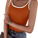 Nadorine 2 Packs Womens Ribbed Tank Tops Square Neck Tops