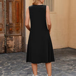 Nadorine Casual Dress Sleeveless Midi Swing Tank Sundress