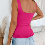 Nadorine Women's Square Neck Double Lined Tank Tops