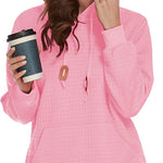 Women Quilted Sweatshirt, Casual Hoodies Pullover with Long Sleeve Hooded Sweatshirt (Us Only)