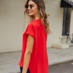 Nadorine Women's Blouses Elegant Chiffon T-Shirt (DE Only)