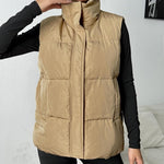 Nadorine Women Puffer Vest Winter Warm Zip Up Padded Outerwear