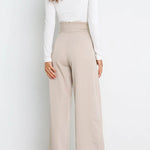In Vogue Belted Pocketed Wide Leg Pants