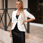 Nadorine Women's Blazer Elegant 3/4 Sleeve Long Blazer (DE Only)