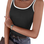 Nadorine 2 Packs Womens Ribbed Tank Tops Square Neck Tops