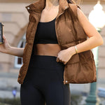 Nadorine Women Puffer Vest Winter Warm Zip Up Padded Outerwear