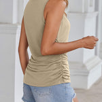 Nadorine Ruched Tank Tops Dressy Casual Shirts