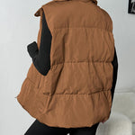 Nadorine Women Puffer Vest Winter Warm Zip Up Padded Outerwear