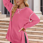 Nadorine Women's Oversized Sweatshirts Hoodies Side Zipper Pullover