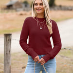 Nadorine Women's Fall Crewneck Cropped Sweater