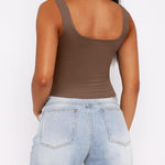 Nadorine Square Neck Sleeveless Crop Tops