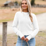 Nadorine Women's Fall Crewneck Cropped Sweater