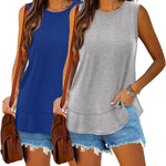 Nadorine 2 Pack Tank Tops Sleeveless Basic Shirts