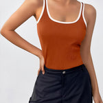 Nadorine 2 Packs Womens Ribbed Tank Tops Square Neck Tops