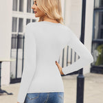 Nadorine 2 Pack Women's Long Sleeve V Neck Slim Fit T Shirts