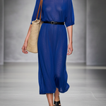 Women's Minimalist Sheer Knit Short-sleeved Midi Dress